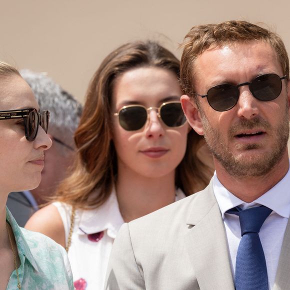Pierre Casiraghi, Beatrice Borromeo, Princess Caroline of Hanover (La princesse Caroline de Hanovre) lors du relais de la Flamme Olympique des Jeux olympiques d'été de Paris 2024 à Monaco, le 18 juin 2024. Paris se prépare à accueillir les XXXIIIèmes Jeux Olympiques d'été, du 26 juillet au 11 août 2024. Olivier Huitel/Pool Monaco/Bestimage