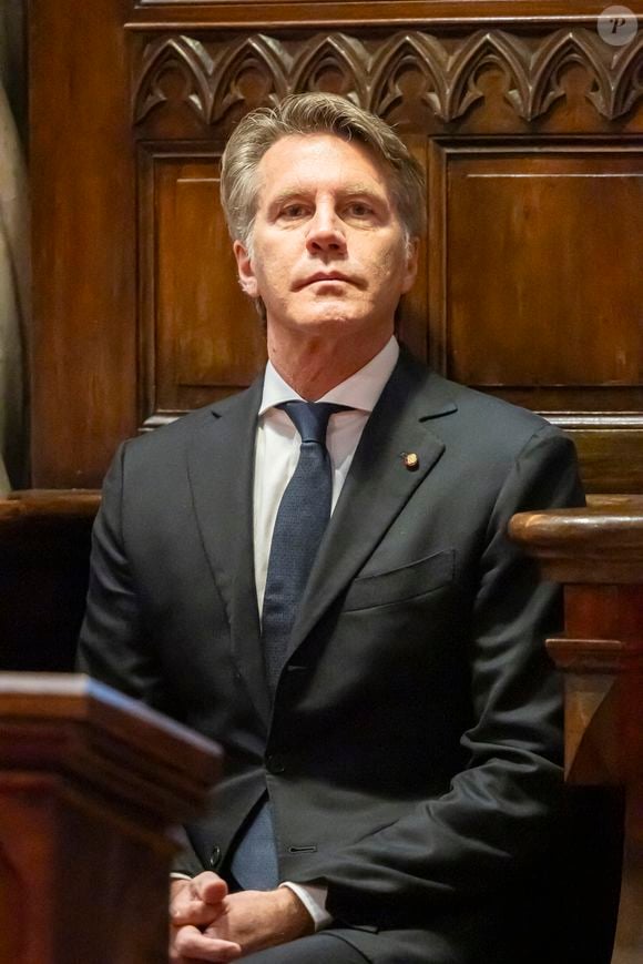 EXCLUSIF - S.A.S. Emanuele Filiberto Prince de Savoie et de Venise assiste à une messe solennelle célébrée par Mgr. Franco Lovignana, archevêque d'Aoste, la cérémonie se déroule en l'honneur des derniers souverains italiens Umberto II et Maria Jose d'Italie le 15 mars 2025 à Hautecombe, France. Photo by Marco Piovanotto/ABACAPRESS.COM