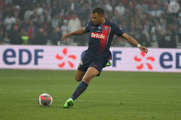 Kylian Mbappé lors du match Olympique Lyonnais vs Paris Saint-Germain, Finale Coupe de France, Decathlon Arena stade Pierre Mauroy, le 25 mai 2024