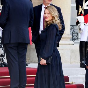 Léa Seydoux - Dîner d'état en l'honneur du président des Etats-Unis et sa femme au palais de l'Elysée à Paris, à l'occasion de leur visite officielle en France. Le 8 juin 2024
© Jacovides-Moreau / Bestimage