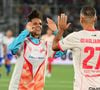 Les 2 artistes étaient dans 2 équipes opposées

Shy'm, Fabio Quagliarella - Les célébrités participent au match caritatif "Charity All Stars" au profit des associations "Zoé4life" et "Princesse Margot" au stade de la Tuilière à Lausanne (Suisse), le 5 septembre 2026. Ce soir-là, 140.000 euros ont été récoltés au profit de ces oeuvres de charité. © Romain Doucelin / Bestimage