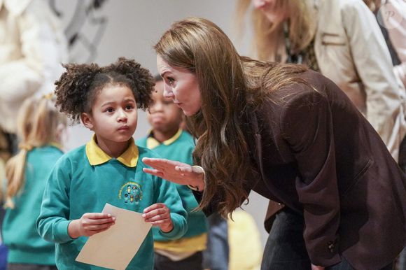 La princesse de Galles lors d'une visite à la National Portrait Gallery, à Londres, pour lancer un nouveau projet du Royal Foundation Centre for Early Childhood visant à soutenir les jeunes enfants dans le développement de leurs compétences sociales et émotionnelles.  Londres, Royaume-Uni, le 4 février 2025. Photo par Arthur Edwards/The Sun/PA Wire/ABACAPRESS.COM