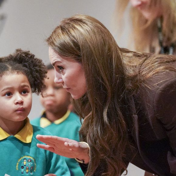 La princesse de Galles lors d'une visite à la National Portrait Gallery, à Londres, pour lancer un nouveau projet du Royal Foundation Centre for Early Childhood visant à soutenir les jeunes enfants dans le développement de leurs compétences sociales et émotionnelles.  Londres, Royaume-Uni, le 4 février 2025. Photo par Arthur Edwards/The Sun/PA Wire/ABACAPRESS.COM