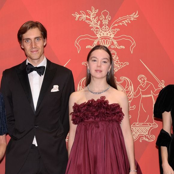 La princesse Caroline de Hanovre,  Ben-Sylvester Strautmann, sa fiancée la princesse Alexandra de Hanovre et Beatrice Borroméo Casiraghi durant la traditionnelle soirée de la Fête Nationale Monégasque au Grimaldi Forum à Monaco, le 19 novembre 2024. La Famille Princière et leurs convives ont assisté à un opéra en 4 actes "La Bohême". © JC VINAJ / Pool Monaco / Bestimage