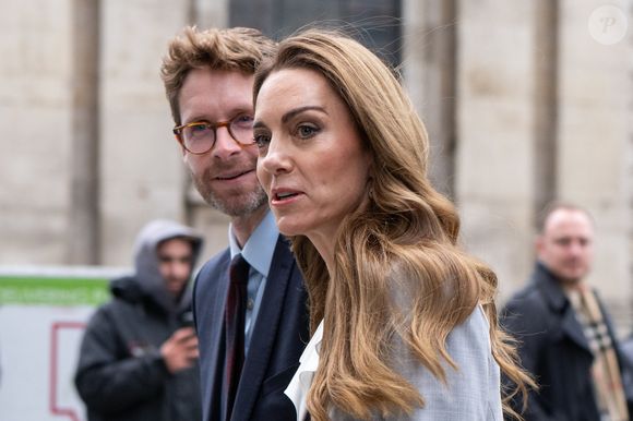 Kate Middleton assiste au Sommet sur l'avenir du travail, organisé par la Royal Foundation et le groupe de travail des entreprises pour la petite enfance à la Salesforce Tower, dans la City de Londres, au Royaume-Uni, le 18 novembre 2025. © Thomas Krych/ZUMA Press Wire/Bestimage