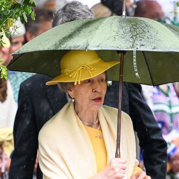 La princesse Anne - Mariage royal de Peter Phillips et Harriet Sperling à l'église All Saints' Church de Kemble le 6 juin 2026. Photo : Backgrid UK/ Bestimage