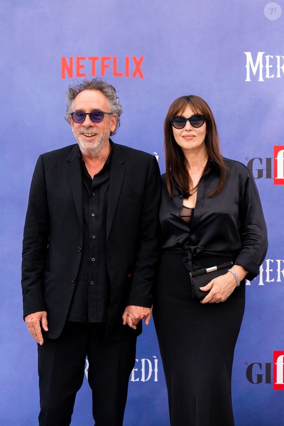 Monica Bellucci et son compagnon Tim Burton lors du 55ème édition du Giffoni Film Festival, le 25 juillet 2025 @SGP / BESTIMAGE