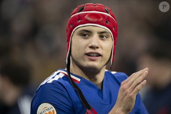Louis Bielle-Biarrey lors du match international de rugby des Six Nations entre la France et l'Irlande au Stade de France à Saint-Denis, en banlieue parisienne, le 5 février 2026 .Photo par Eliot Blondet/ABACAPRESS.COM
