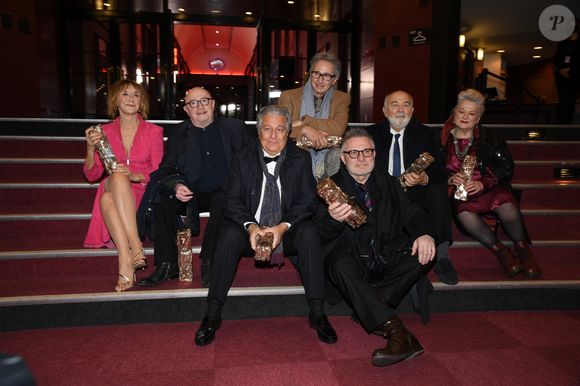 César d'anniversaire pour le Splendide - Marie Anne Chazel, Michel Blanc, Christian Clavier, Thierry Lhermitte, Gérard Jugnot, Josiane Balasko, Bruno Moynot lors de la pressroom (press room) remise des prix lors de la 46ème cérémonie des César à l'Olympia à Paris le 12 mars 2021
© Pascal le Segretain / Pool / Bestimage