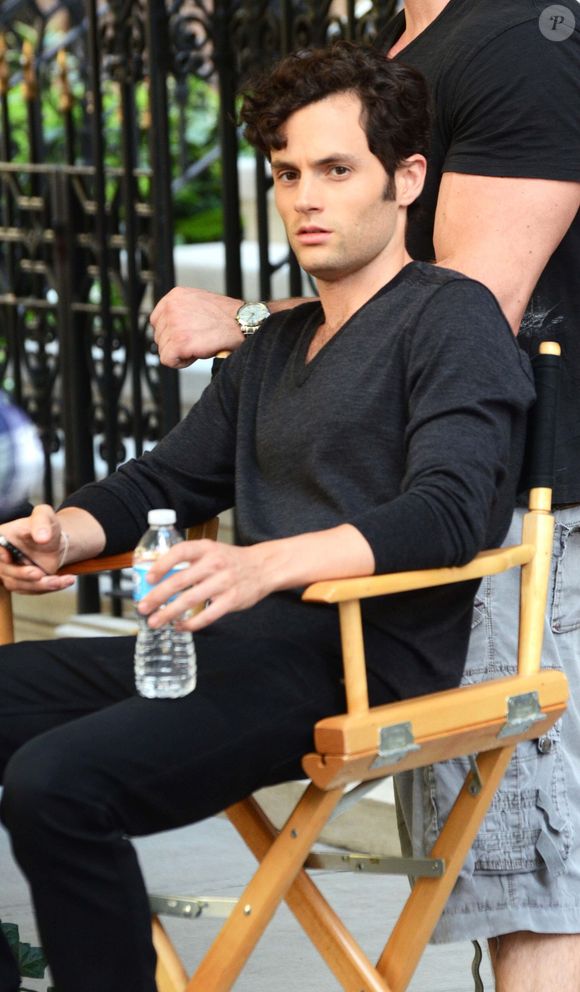 Penn Badgley - Tournage de la série "Gossip Girl" à New York, le 28 août 2012.