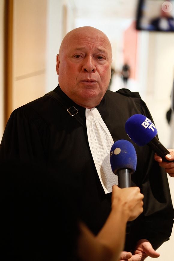 Maître Carlo Alberto Brusa (avocat de Stéphane Plaza) - Procès de Stéphane Plaza pour violences conjugales au tribunal de Paris Batignolles à Paris, France, le 28 août 2024. © Christophe Clovis / Bestimage