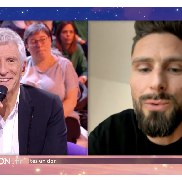 Olivier Giroud sur France 2 pendant le "Téléthon"