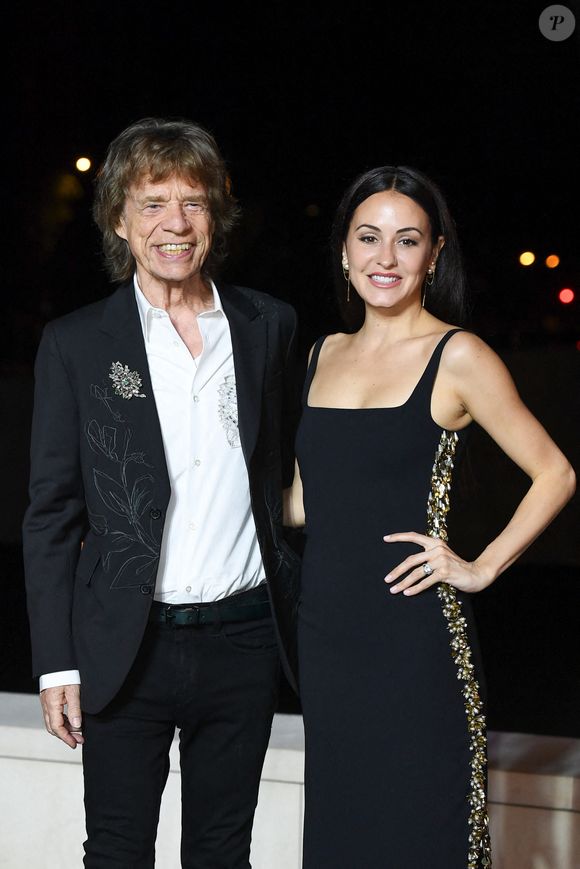 Mick Jagger et Melanie Hamrick assistent au Prélude aux Jeux de Paris 2024 à la Fondation Vuitton à Paris, France, le 25 juillet 2024. Photo par Aurore Marechal/ABACAPRESS.COM