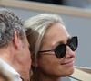 Anne-Sophie Lapix et son mari Arthur Sadoun en tribunes lors des Internationaux de France de Tennis de Roland Garros 2025, à Paris, France, le 6 juin 2025. © Jacovides-Moreau/Bestimage