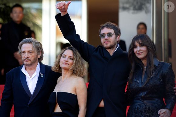 Benoît Magimel, Léa Mysius, Bastien Bouillon, Monica Bellucci - Montée des marches du film " Histoires de la nuit " lors du 79ème Festival International du Film de Cannes, le 21 mai 2026. © Olivier Borde / Bestimage