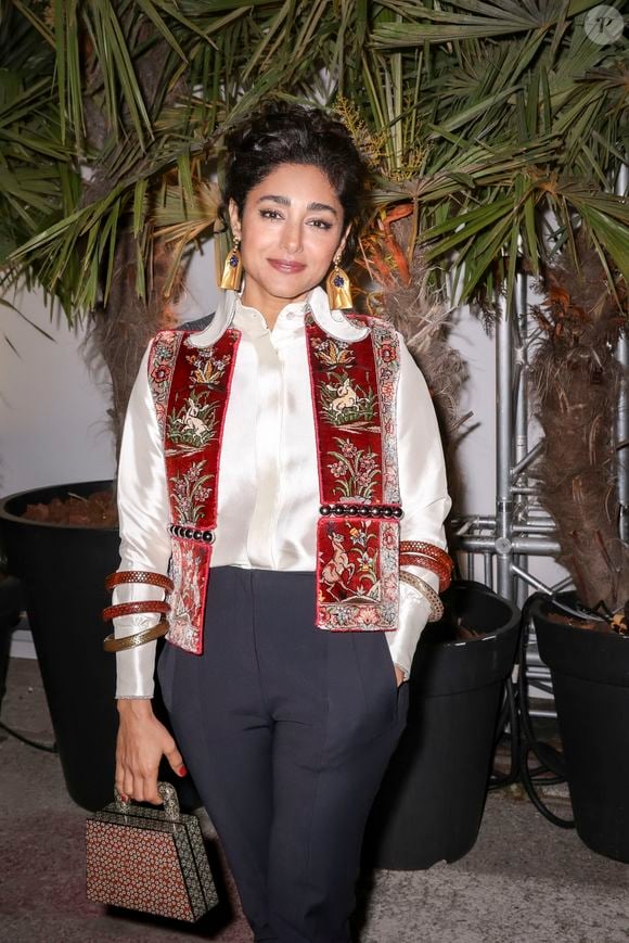 Exclusif - Golshifteh Farahani (habillée par Araz Fazeli) pose en marge de l'émission "C ce Soir" lors du 77ème Festival International du Film de Cannes le 23 mai 2024. La comédienne iranienne est cette semaine à l’affiche de "Roqya" de S. Belkitibia et est très engagée dans le combat contre le régime iranien. © Jack Tribeca / Bestimage
