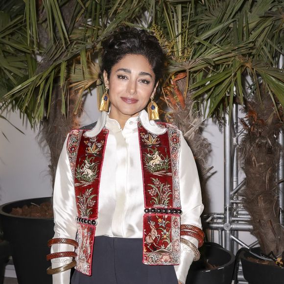 Exclusif - Golshifteh Farahani (habillée par Araz Fazeli) pose en marge de l'émission "C ce Soir" lors du 77ème Festival International du Film de Cannes le 23 mai 2024. La comédienne iranienne est cette semaine à l’affiche de "Roqya" de S. Belkitibia et est très engagée dans le combat contre le régime iranien. © Jack Tribeca / Bestimage