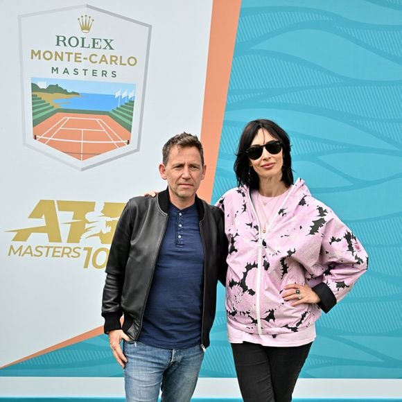 Daniel Riolo et sa compagne Géraldine Maillet - Célébrités en tribune lors du tournoi Rolex Monte Carlo Masters 2023 à Roquebrune-Cap-Martin le 15 avril 2023. © Bruno Bebert/Bestimage
