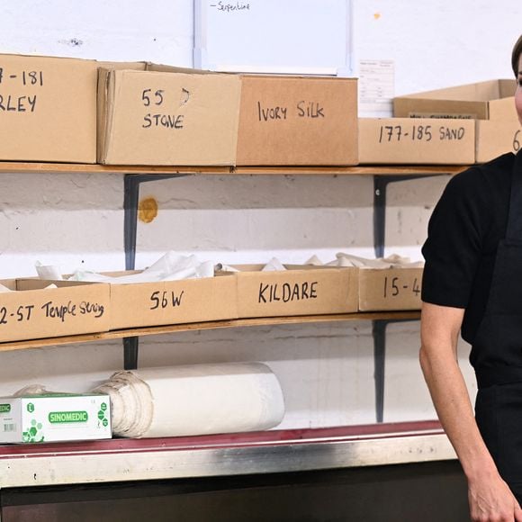 Catherine Kate Middleton, princesse de Galles,  visite Marina Mill, où une petite équipe produit des tissus selon la méthode traditionnelle de sérigraphie, à Cuxton, dans le Kent le 11 septembre 2025.

© Chris J Ratcliffe / Pool / Julien Burton / Bestimage