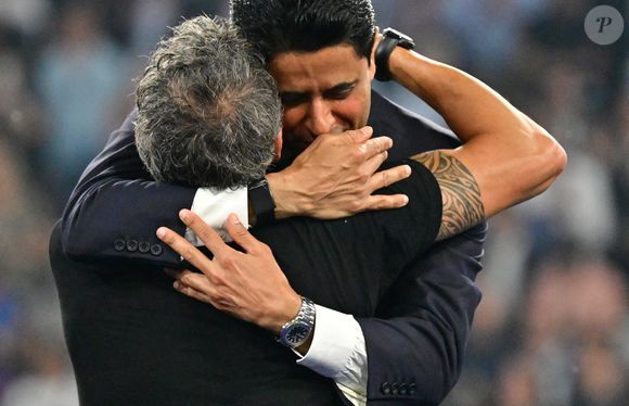 Nasser Al-Khelaïfi et Luis Enrique - Finale de la Ligue Des Champions 2025 "PSG - Inter Milan" à l'Allianz Arena de Munich, le 31 mai 2025.
© Christian Liewig/Bestimage