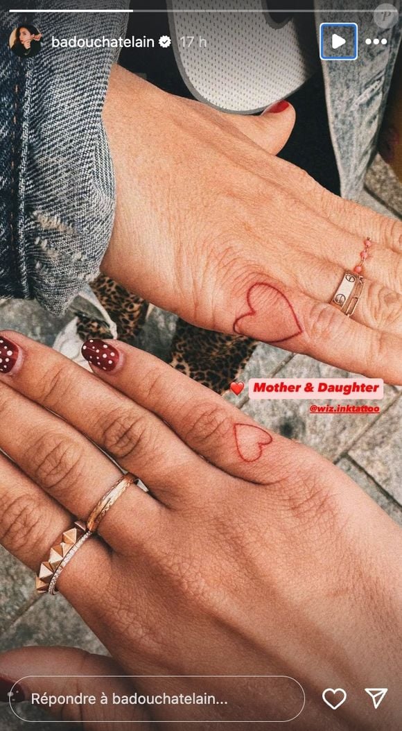 Ce vendredi 4 avril 2025, Alizée a vécu une expérience unique avec sa fille aînée qui l'a fièrement mis à l'honneur via sa story Instagram ! Et pour cause, les deux femmes se sont tatouées un adorable petit coeur (similaire) sur leur auriculaire.