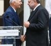 Eric Dupond-Moretti, ancien ministre de la Justice, garde des sceaux, Didier Migaud, ministre de la Justice lors de la passation de pouvoir au ministère de la Justice après la mise en place du gouvernement Barnier à Paris le 23 septembre 2024.

© Christophe Clovis / Bestimage