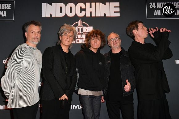 Olivier Gérard, Nicola Sirkis, Ludwig Dahlberg, Marc Eliard, Boris Jardel - Le groupe Indochine lors de la projection du film "Indochine, Central Tour au Cinéma" au cinéma Pathé d'Ivry-sur-Seine. Le 17 novembre 2022
© Veeren / Bestimage