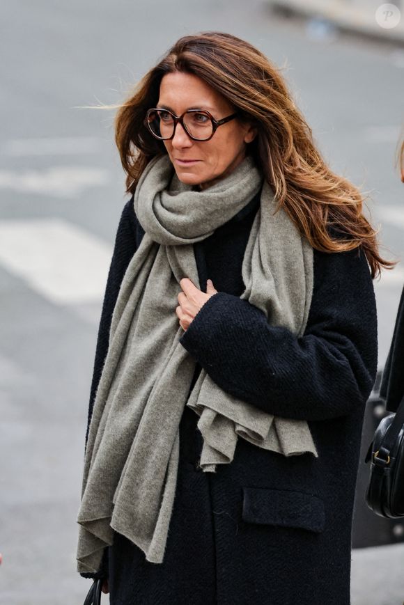 Anne-Claire Coudray - Sortie des obsèques de C.Laborde en l'église Saint-Roch à Paris, le 6 février 2025.
© Jacovides - Moreau / Bestimag