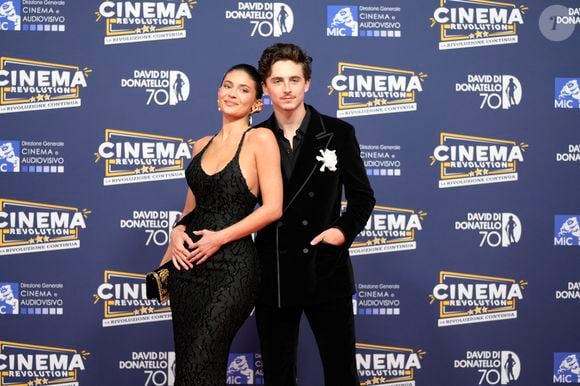 Timothée Chalamet et sa compagne Kylie Jenner à la cérémonie David di Donatello Awards  à Rome, le 7 mai 2025. Zuma Press / Bestimage