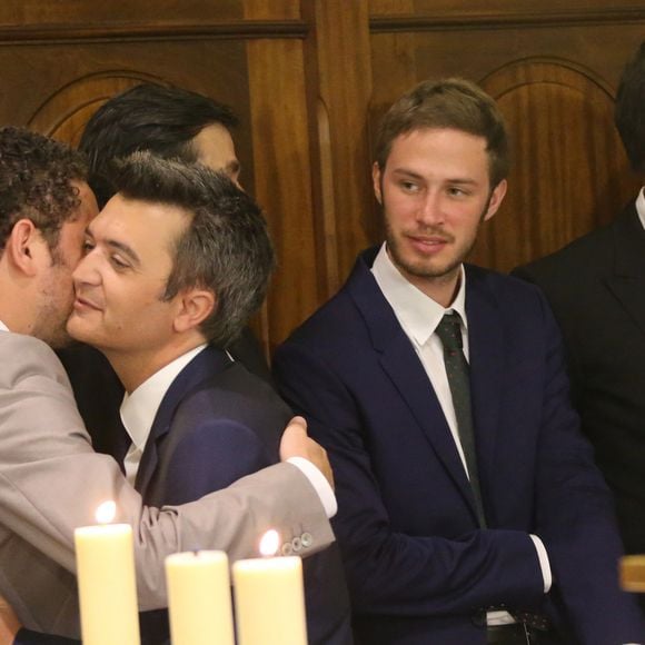 Thomas Langmann, Darius Langmann et Michel Hazanavicius - Mariage de Thomas Langmann et Celine Bosquet en l'eglise de Porto-Vecchio le 22/06/2013 en presence de nombreux amis et stars. La veille a eu lieu le mariage civil a la mairie de Sartene. (Crystal Pictures / Bestimage).