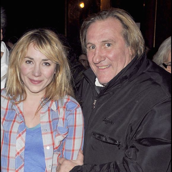 Julie Depardieu et son père Gérard Depardieu - Première du téléfilm pour France 5 "Bernard Henri Levy, la déraison dans l'histoire" au cinéma La Padgode. 04/02/2009 © COADIC GUIREC / BESTIMAGE