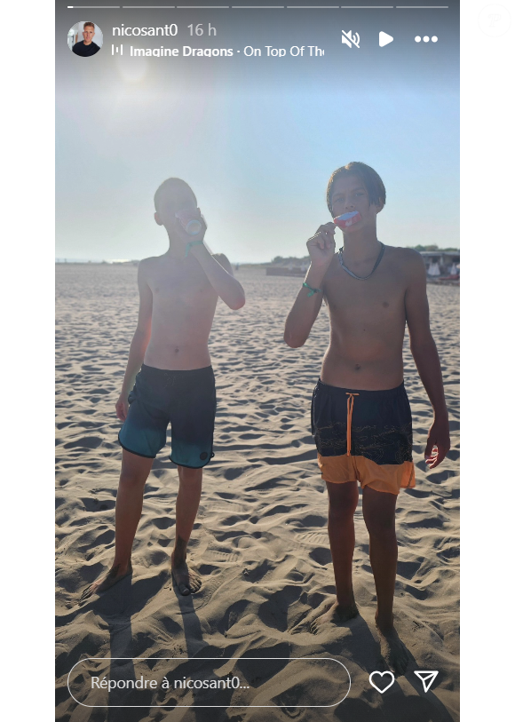 Nicolas Santoro en vacances avec ses six enfants, son ex-femme Camille Santoro malade.