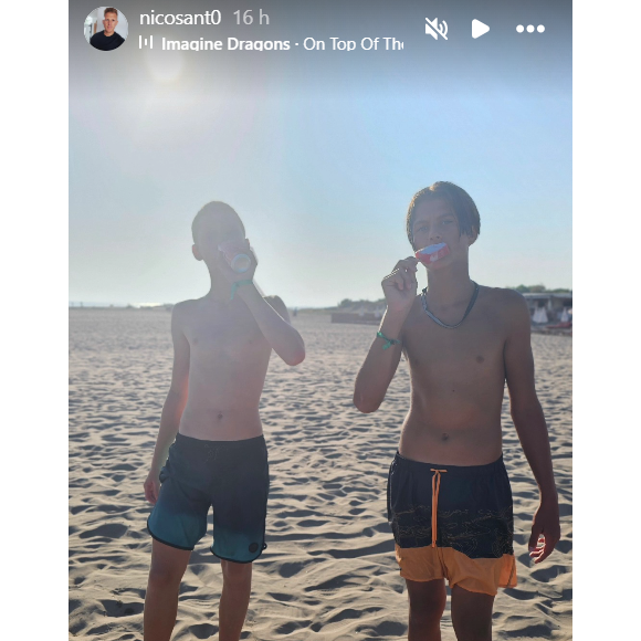 Nicolas Santoro en vacances avec ses six enfants, son ex-femme Camille Santoro malade.