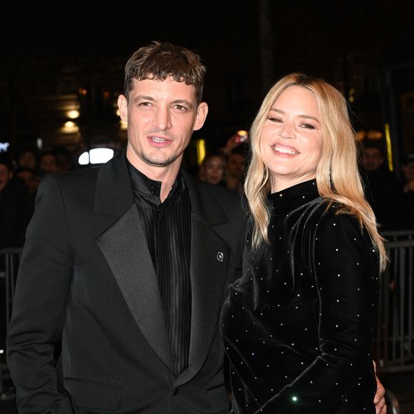 Niels Schneider et sa compagne Virginie Efira - Photocall au Fouquet's après la 48ème cérémonie des César à Paris © Coadic Guirec / Bestimage