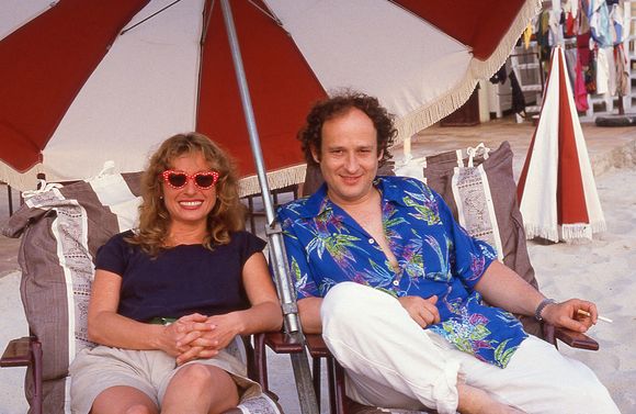 Photo d'archive, datée de 1985, du chanteur français Michel Jonasz avec Véronique Sanson au Festival de Jazz d'Antibes, France. Photo par Pascal Baril/ABACAPRESS.COM