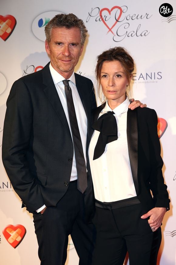 Denis Brogniart et sa femme Hortense au gala "Par Coeur" pour les 10 ans de l'association "Cekedubonheur" au pavillon d'Armenonville à Paris. Le 24 septembre 2015. Crédit Cyril Moreau / Bestimage