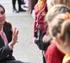 Kate Middleton s'est entretenu avec de nombreux élèves pour cette occasion spéciale.

La princesse de Galles lors d'une visite à la Farnborough Road Infant and Junior School à Birkdale, Southport, où Elsie Dot Stancombe était élève, pour parler aux enseignants de l'impact de l'école sur l'attentat de Southport en 2024, et du soutien que l'école maternelle et le collège associé ont apporté aux élèves, au personnel et à la communauté locale, le 23 septembre 2025 à Southport, au Royaume-Uni.  © Mulholland Eddie/PA Photos/ABACA