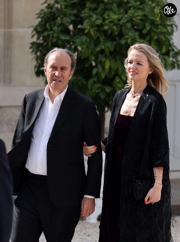Xavier Niel et sa compagne Delphine Arnault - Dîner d'état en l'honneur du président des Etats-Unis et sa femme au palais de l'Elysée à Paris, à l'occasion de leur visite officielle en France. Le 8 juin 2024
© Jacovides-Moreau / Bestimage