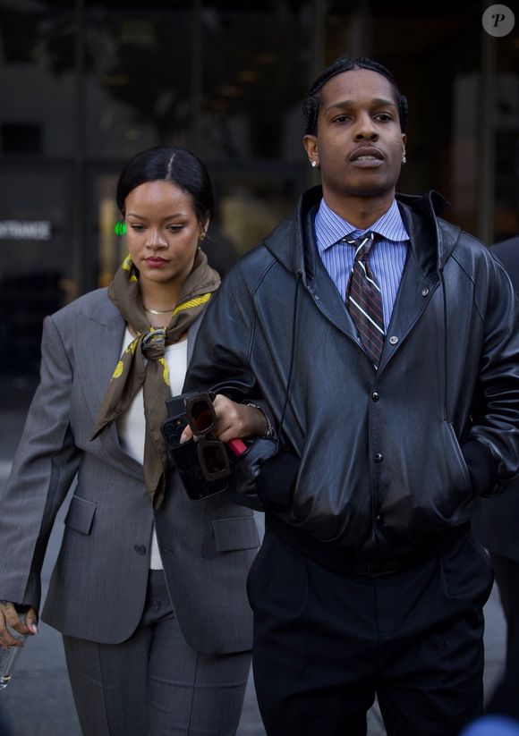 Exclusif - Rihanna et A$AP Rocky sortent du tribunal de Los Angeles le 7 février 2025 @Backgrid USA / Bestimage