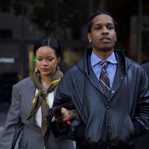 Exclusif - Rihanna et A$AP Rocky sortent du tribunal de Los Angeles le 7 février 2025 @Backgrid USA / Bestimage
