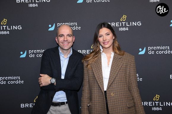 Camille Cerf et Edouard d'Arbaumont, Pdg de Breitling Europe, lors du dîner de charité Breitling à la Samaritaine pour l’association "Premiers de Cordée" à Paris le 14 novembre 2022. 

© Rachid Bellak/Bestimage