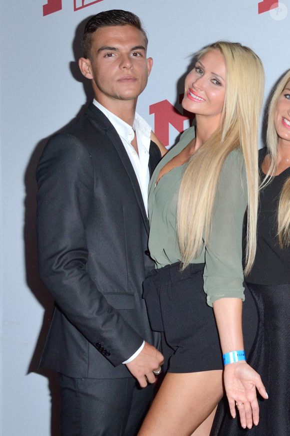Julien Castaldi et Tatiana-Laurens Delarue assistent à la Première NRJ12 de Les Vacances des Anges, Bienvenue chez les Grecs a l'Elysee Biarritz a Paris, France le 24 Aout 2017. Photo by Aurore Marechal/ABACAPRESS.COM