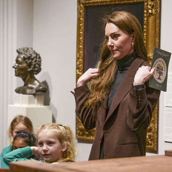 Catherine Kate Middleton, princesse de Galles, lance un parcours interactif pour soutenir le développement social et émotionnel des enfants de moins de cinq ans, à la National Portrait Gallery à Londres le 4 février 2025.

© Julien Burton / Bestimage