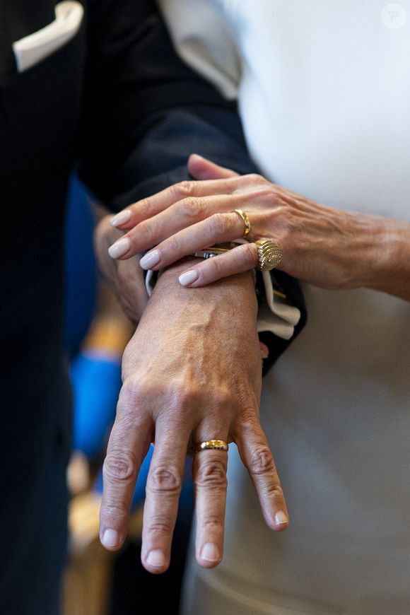 Georges Fenech et Amélie Leperre-Dimeglio - Mariage civil de Georges Fenech et Amélie Leperre-Dimeglio à la mairie du 16ème arrondissement de Paris le 31 janvier 2026.

© Pierre Perusseau / Bestimage