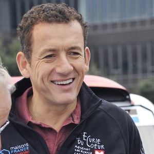 Exclusif - Dany Boon, parrain de l'Ecurie du Coeur qui prendra le départ du Dakar au profit de l'association Mécénat Chirurgie Cardiaque (qui permet aux enfants défavorisés atteints de malformations cardiaques d'être opérés en France lorsque c'est impossible dans leur pays), lors de la présentation de la voiture avec l'équipe à Saint-Denis, le 19 novembre 2014. Giancarlo Gorassini/Bestimage
