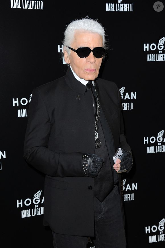 Karl Lagerfeld à la présentation de la collection de prêt-à-porter Hiver 2012 The Hogan. © Guillaume Gaffiot /Bestimage