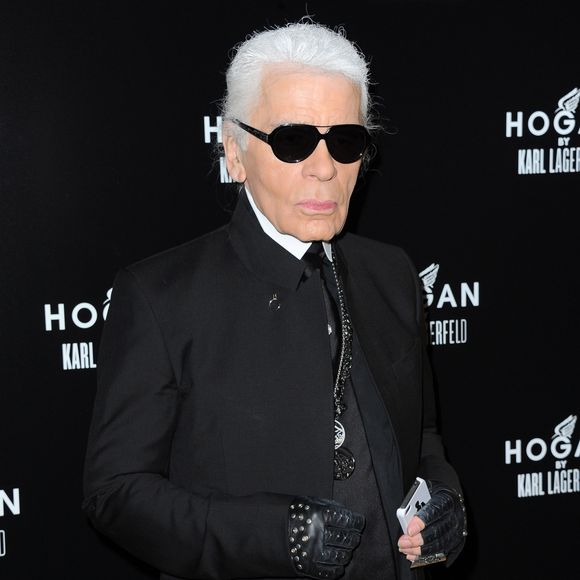 Karl Lagerfeld à la présentation de la collection de prêt-à-porter Hiver 2012 The Hogan. © Guillaume Gaffiot /Bestimage