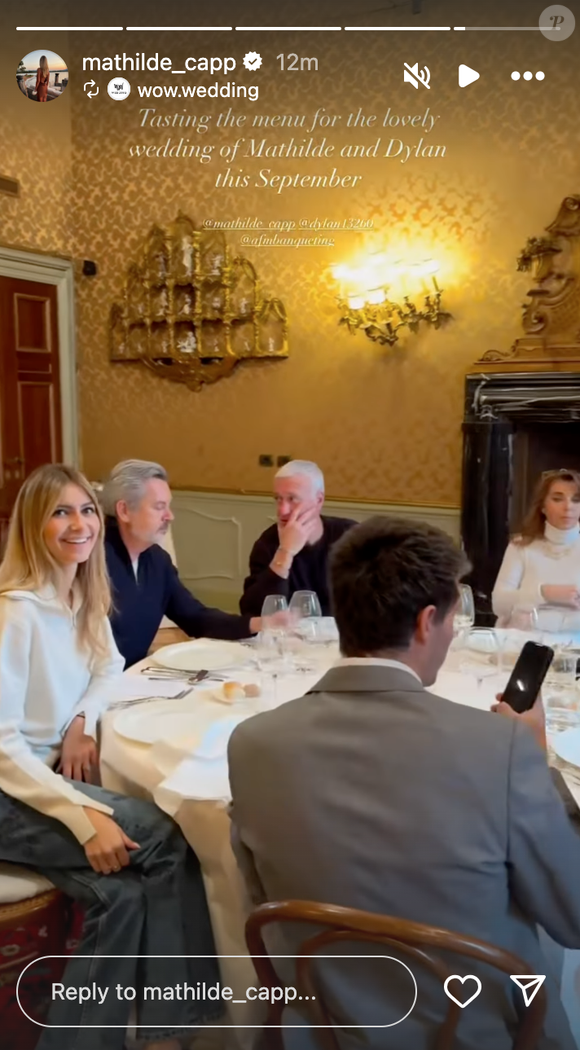 Didier Deschamps teste le menu qui sera servi au futur mariage de son fils Dylan.
Crédit : Instagram/mathilde_capp