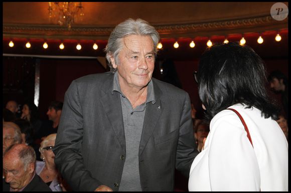 Nana Mouskouri et Alain Delon lors d'un hommage à Jean-Claude Brialy. © BERTRAND RINDOFF PETROFF / BESTIMAGE