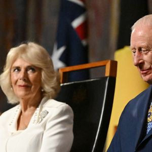 Le roi Charles III et la reine Camilla lors d'un événement au Mémorial australien de la guerre à Canberra, pour commémorer le service et le sacrifice des vétérans des forces de défense australiennes, le deuxième jour de leur visite en Australie et aux Samoa. Lundi 21 octobre 2024. Photo par Victoria Jones/PA Wire/ABACAPRESS.COM